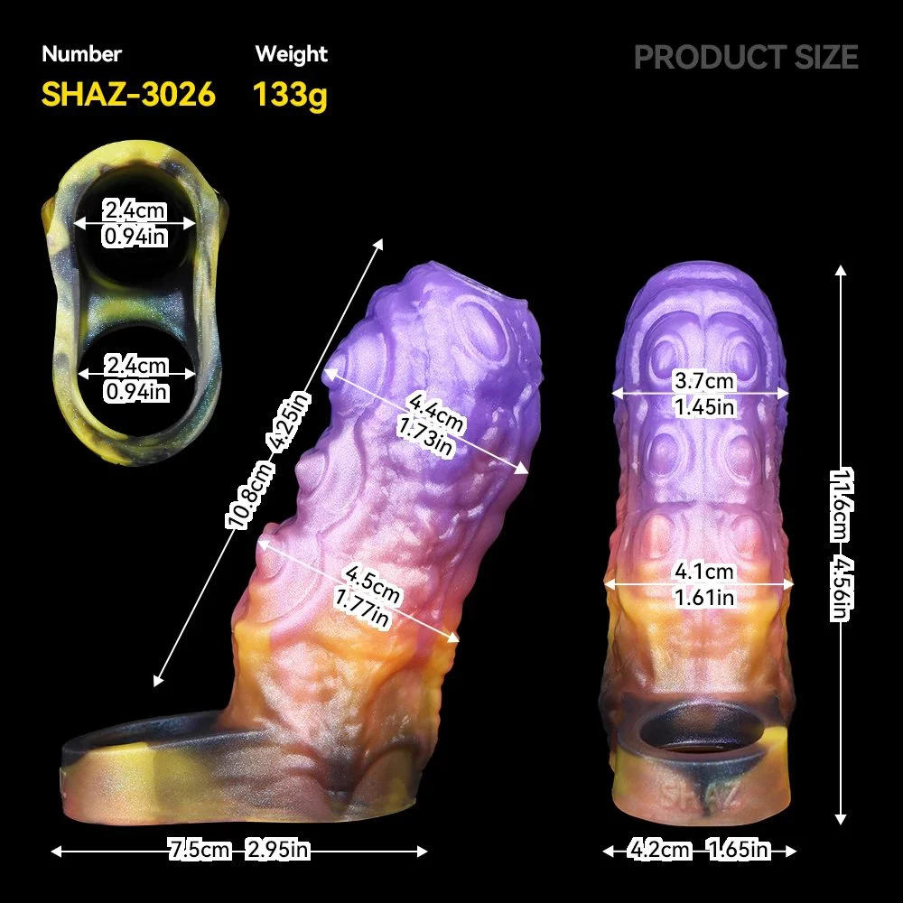 Safe Silicone Male Penis Extender Effective Penis Size Enlargement Dildo Sleeve Opening Design High Quality Sex Toys