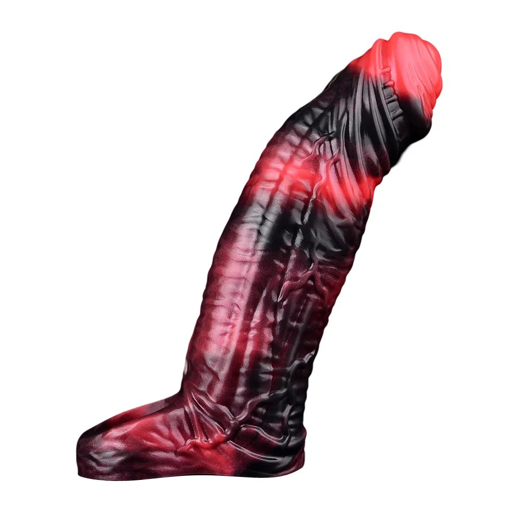 Vibration Control Penis Sleeve Fantasy Black Dragon Monster Dildo Hollow Male Penis Extender Sex Toys