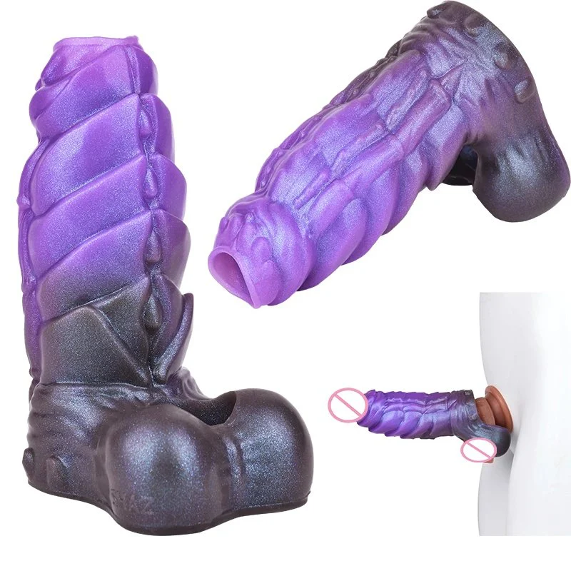 Silicone Cock Ring Penis Extender Ultra-Soft Penis Enlarger for Couples Delay Ejaculation Stronger Erection Enhancement Sex Toy