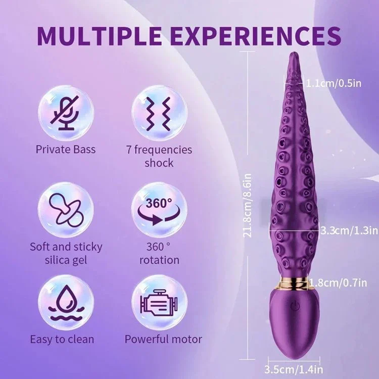 Octopus Rotating Vibrating Dildo Female Clitoral Stimulation Vibrator AV Massage Stick Sex Toys for Women