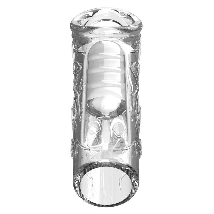 Transparent Vibrating Penis Sleeve Sex Toy for Male Delay Time Sexual Pleasure