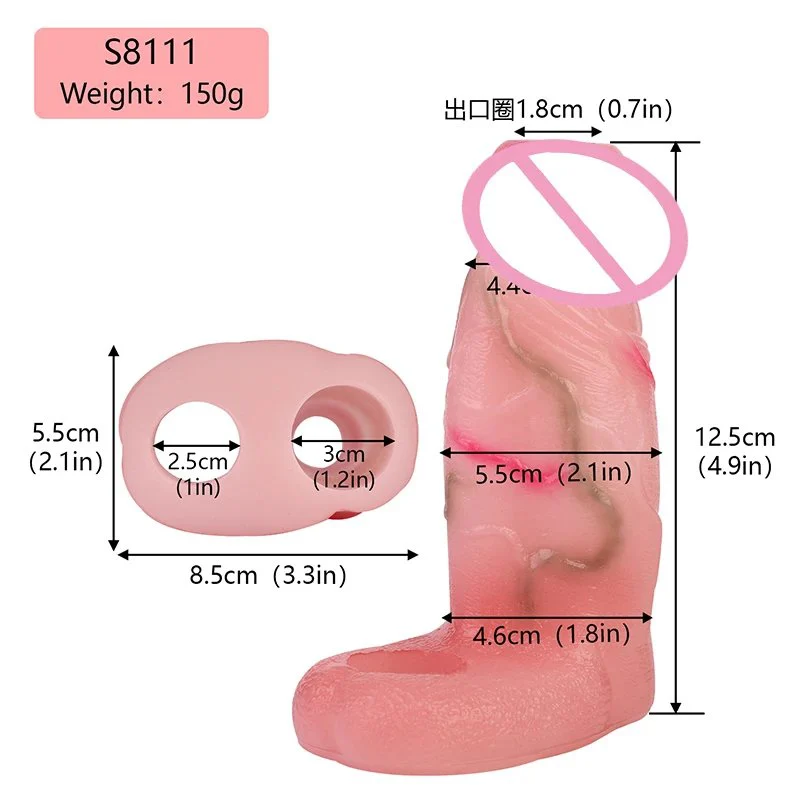 Ultra Realistic Penis Sleeve Sex Toys Pinkish Cock Sleeve Extension Penis Ring Enlarger Male Masturbator for Adult Couples