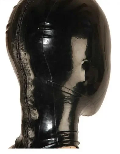 Bondage Collar Latex Hood Mask Waterproof Game Play Head Gear Fast Delivery