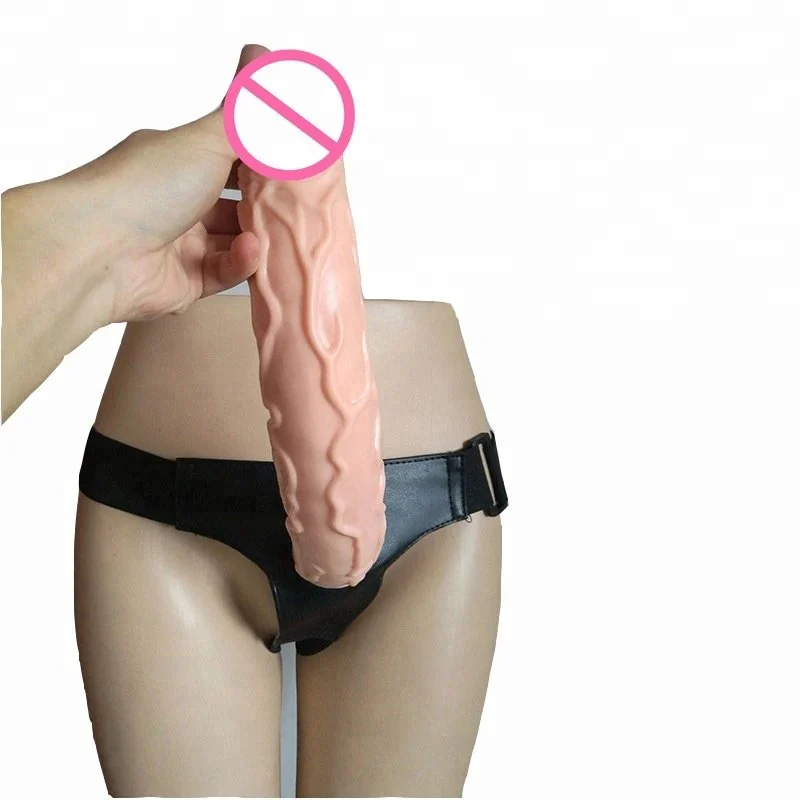 Quality Assured Strap on Dildo Nontoxic PVC Total Length 35CM Dildo Big for Lesbian Sex