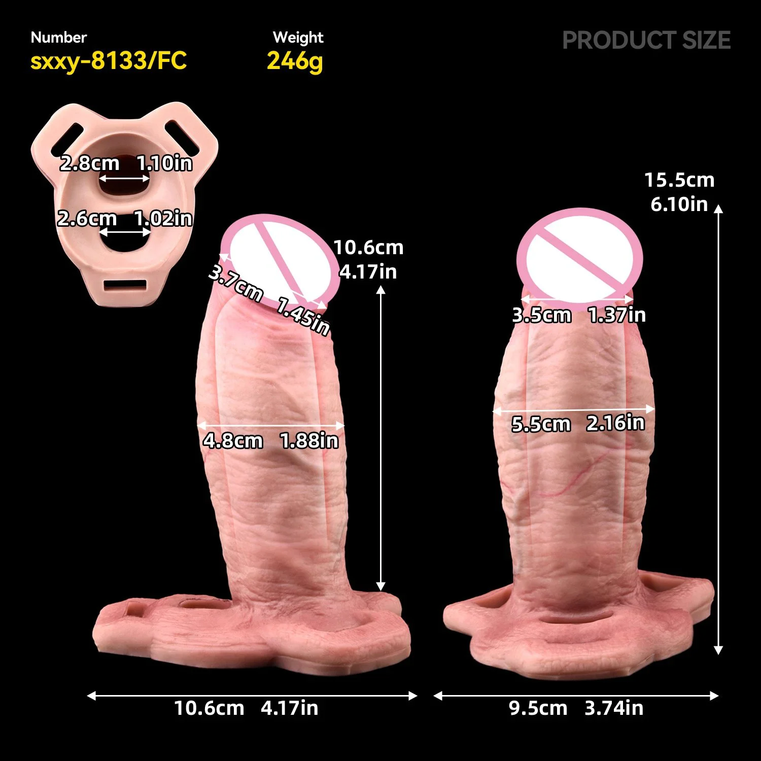 Wear Simulation Skin Color Silicone Dildo Sleeve Hollow Design Effective Penis Length Extension Penis Sleeve Two Color