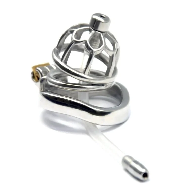 52mm 304 Stainless Steel Sm Sex Toys Penis Cage with Keyholder Male Chastity Device with Catheter Chastity Cage