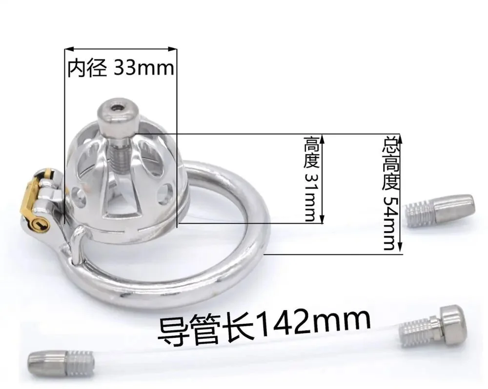 54mm 304 Stainless Steel Chastity Lock Penis Cage with Keyholder Male Chastity Device Chastity Cage
