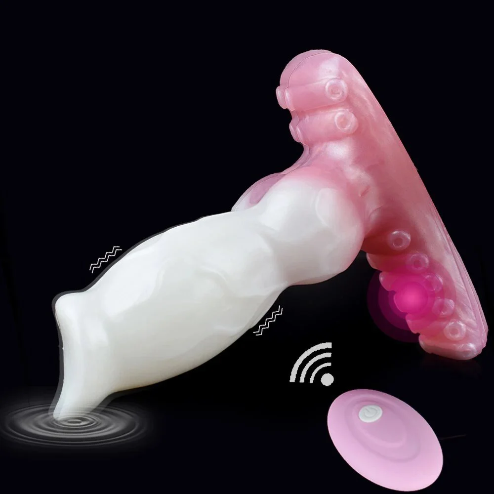5.9 Inch FAAK Small Realistic Animal Horse Soft Silicone Penis Sleeve Strap-ons Vibrating Dildo for Lesbian