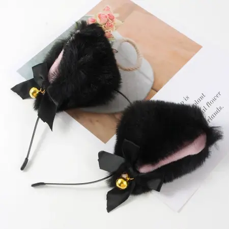 Cat Ears With Bells Headband Cos Cat Girl Hair Accessories Christmas Halloween Headwear Accessories Hair Jewelry