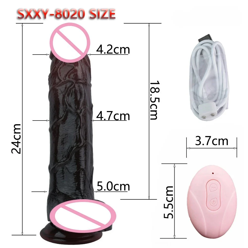 Realistic Dark Dildo 1.5cm Stretching Vibration Thrusting for Women Anal G Spot Stimulate Dildo Vibrator Sex Toy for Women