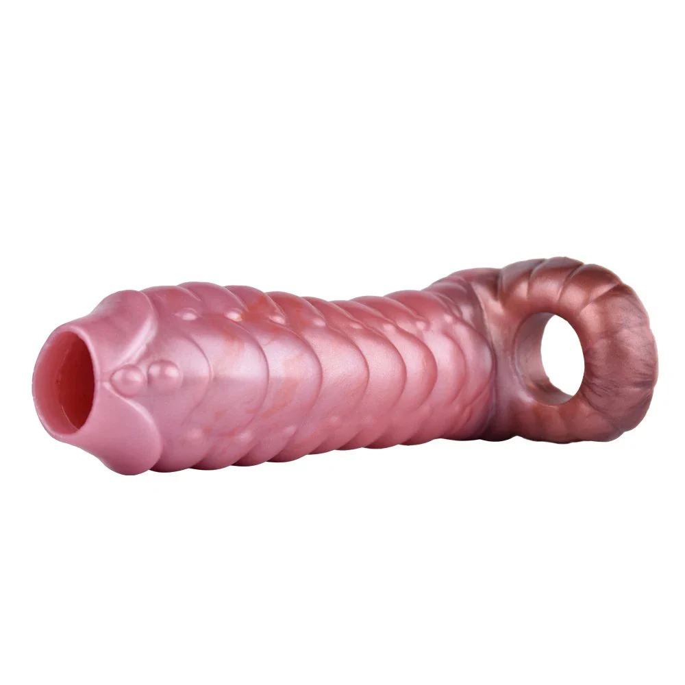 Silicone Reusable Penis Sleeve Flexible Glans Penis Enlarger Extender Delay Ejaculation Adult Sex Toys for Men