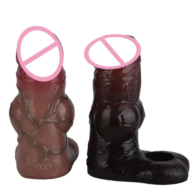 Sleeve Penis Extender, Extender for Enlargement,Cuff Dildo with Testicle Ring Ring for Time Extension,big Knot Penis Sleeve
