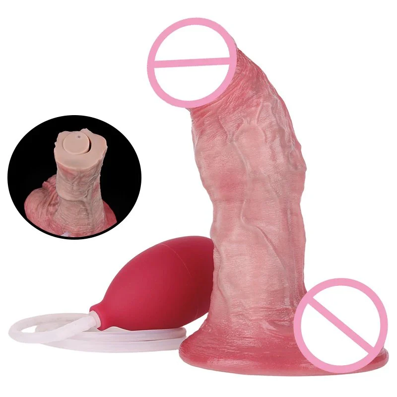 Powerful Large Anal Plug with Realistic Silicone Squirting Dildo for Women's Masturbation