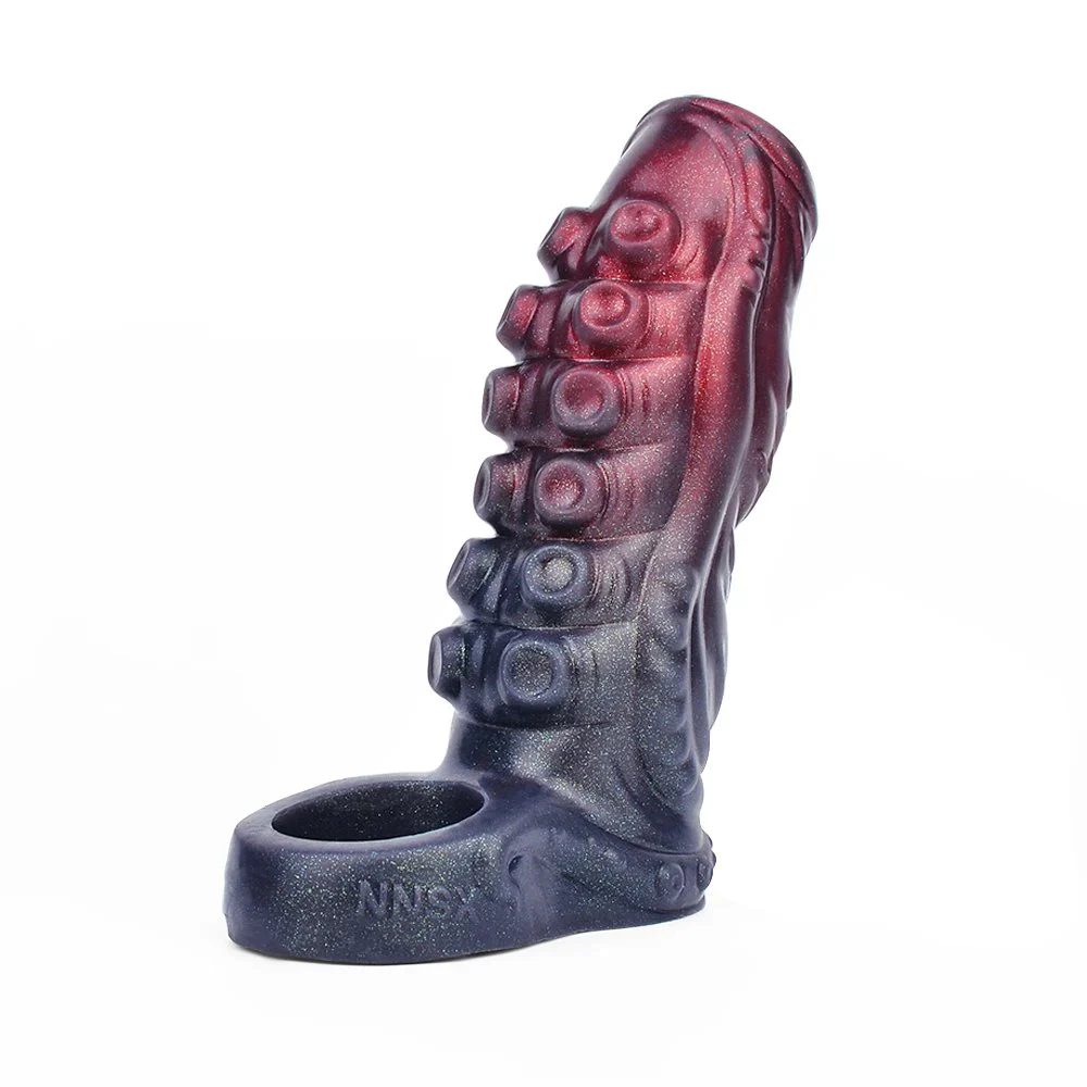 Soft Penis Enlargement Sleeve Fantasy Monster Silicone Dildo Penis Enlargement Spray Water Simulation Couple Sex Toys