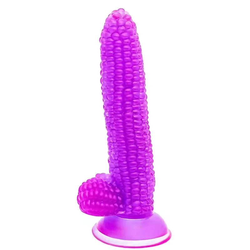 Corn Phallus Fruit Shape Crystal Black Jelly Dildo Anal Plug Eco-Friendly IPX6 Waterproof Sex Toy for Women and Men