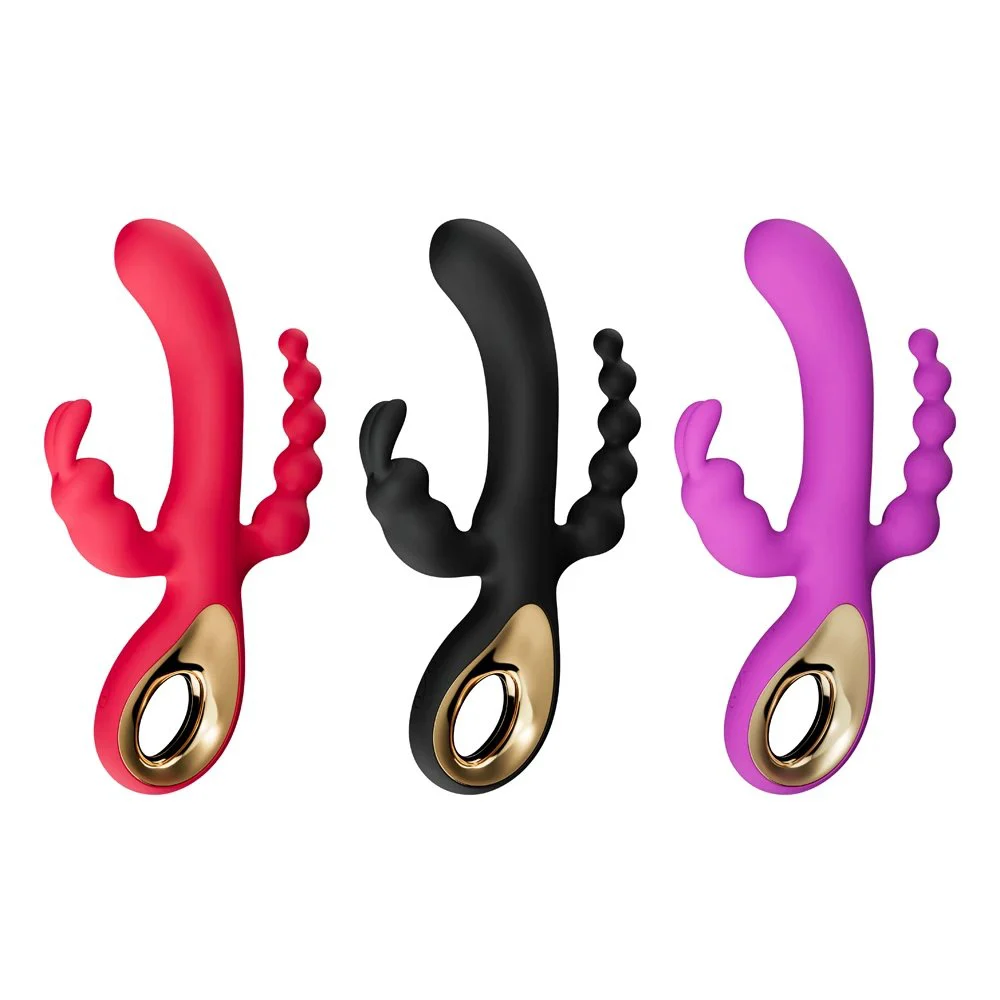 Rabbit Anal Plug 3 in 1 Vibrator 10 Strong Speeds Vibrating G Spot Stimulator Dildo Sex Toys for Women