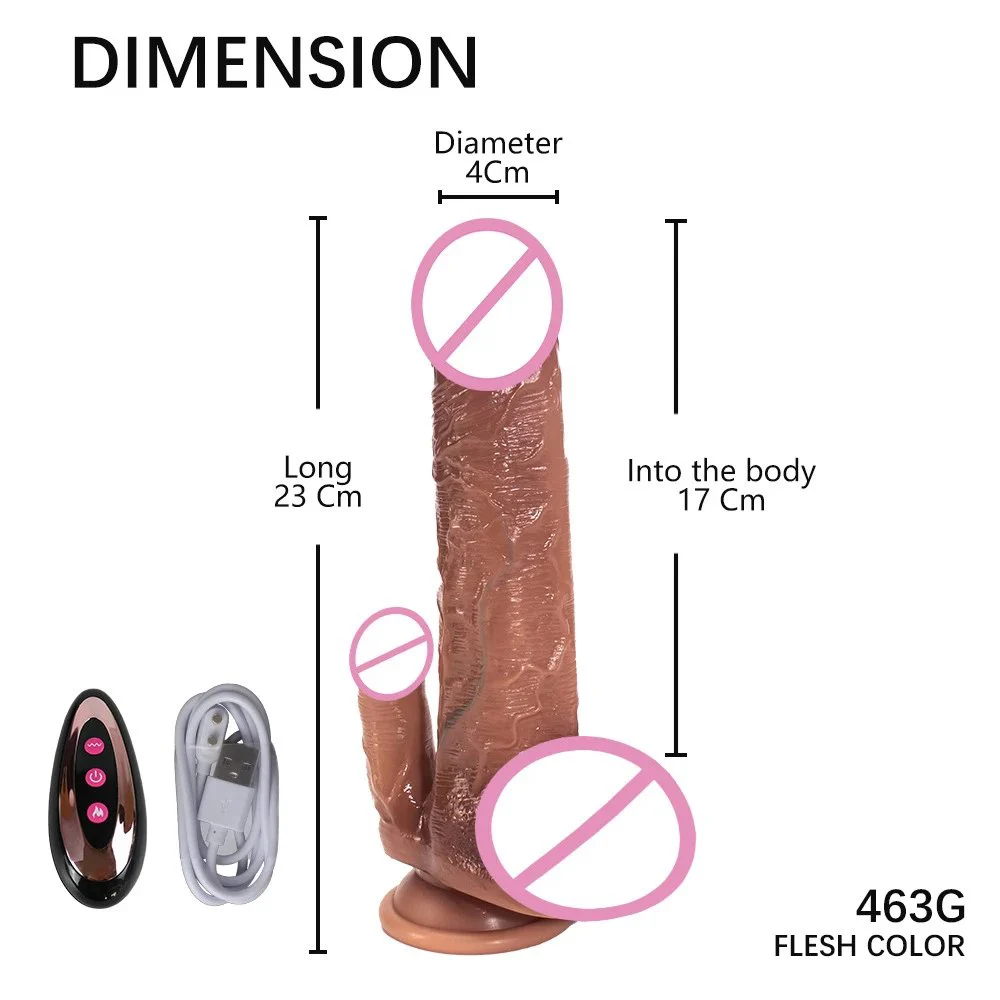 4cm Diameter Huge Big Thick Heating Thrusting Realistic Dildo Tongue Vibrator Sex Toys for Women