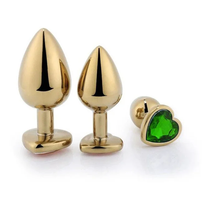 Couple Expanding Gold Anal Vibrator Butt Plug Stainless Steel Sexual Toy
