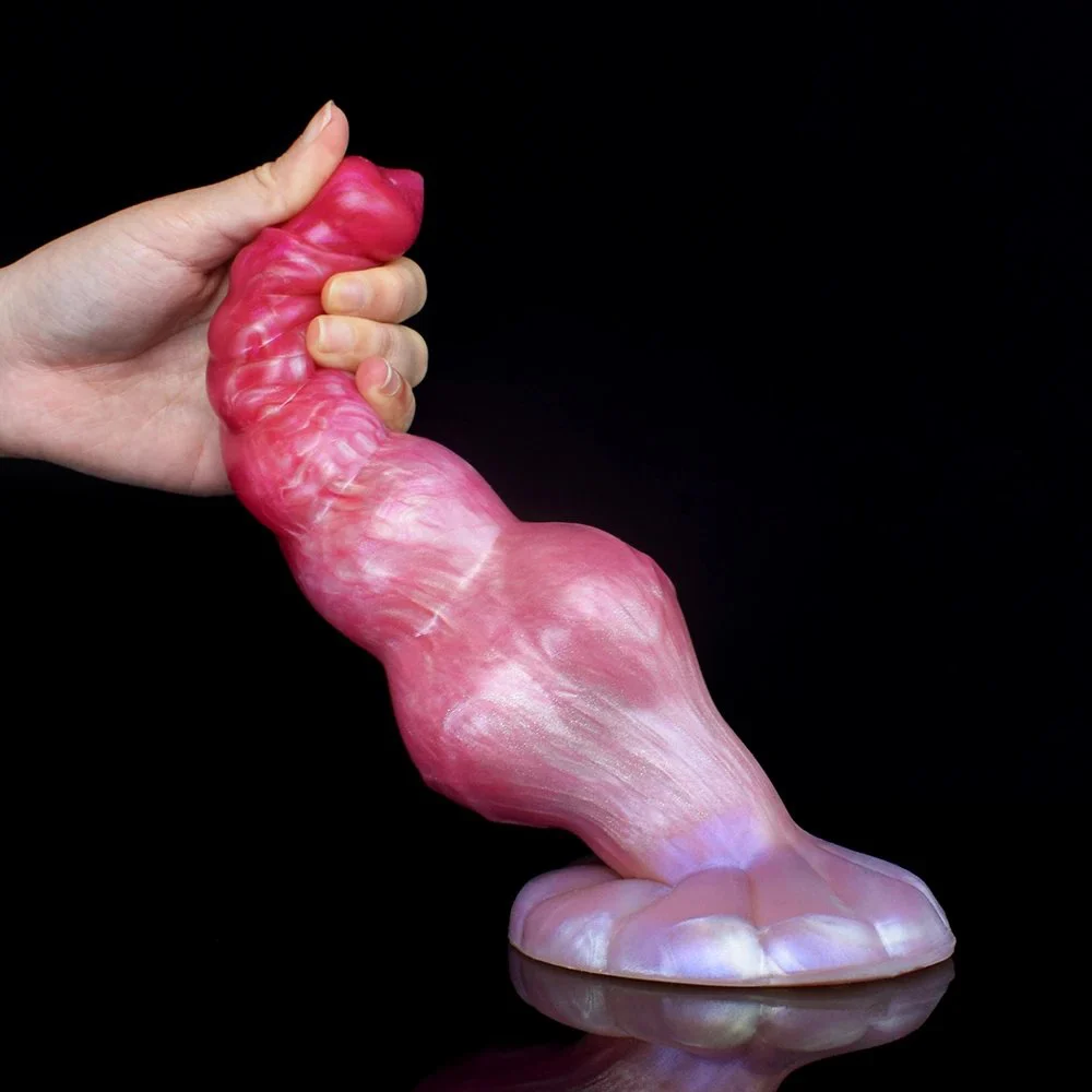 Pink Soft Color Sex Toys Silicone Monster Dildo With Artificia Dog Knot Dildo Animal Dildo for Women