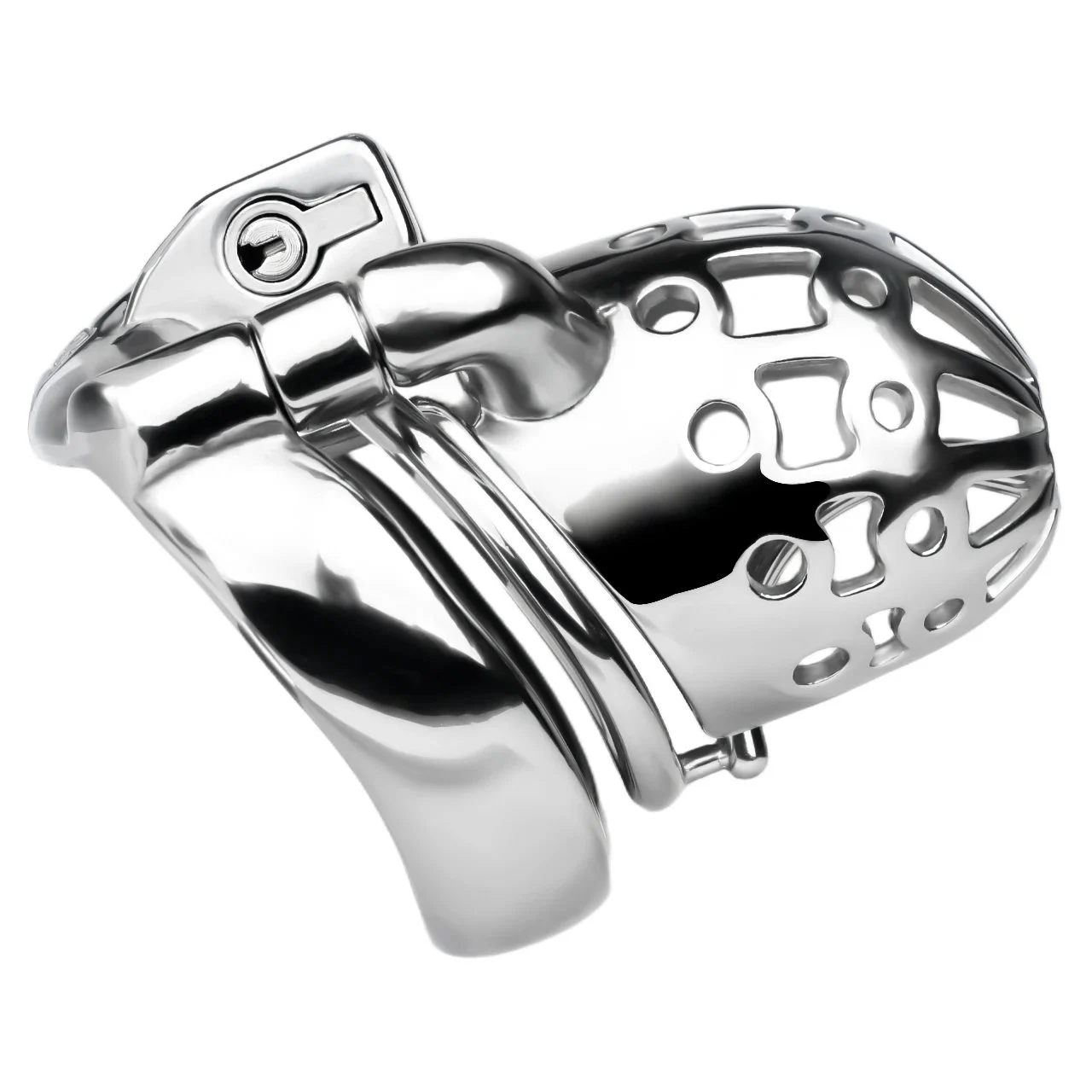 304 Stainless Steel Male Chastity Cage Lock Hollow Out Breathable Penis Ring Cock Locks PA Rings Cock Ring BDSM Sex Toys for Men