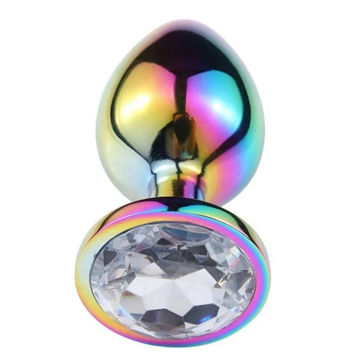 Colorful 3pcs Luxury Anal Plug Silicone and Metal Jeweled Fetish Anal Dildo and Anal Beads for Cosplay Role Play