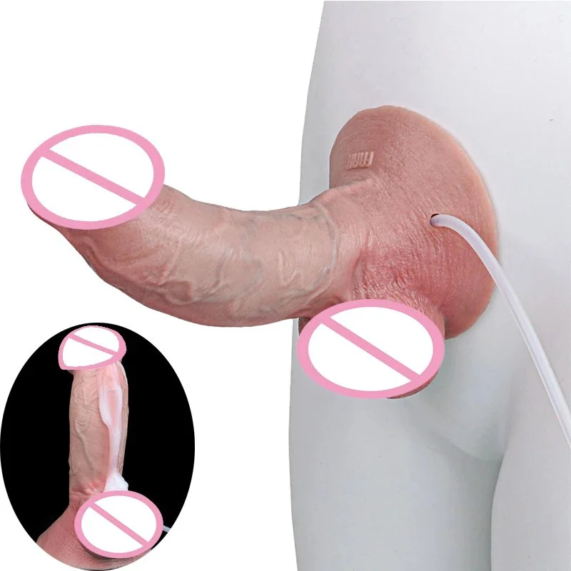 7.75 Inch Ultra Dildo With Squirting Function Ejaculating Adult Penis Sex Toys for Men Women Silicone Anal Butt Plug