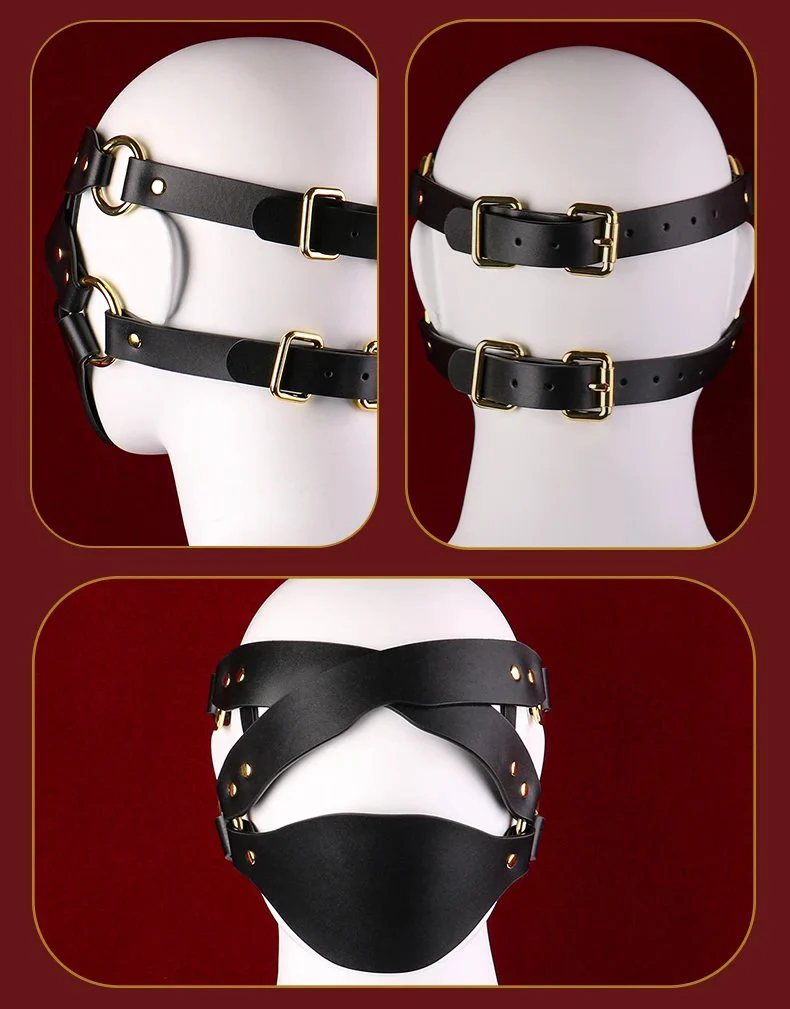 Cosplay Leather Mask Couple Flirting Face Shield Fetish Adult Head Bondage Harness Sexy Tool Party Game Dress up Sex Toys