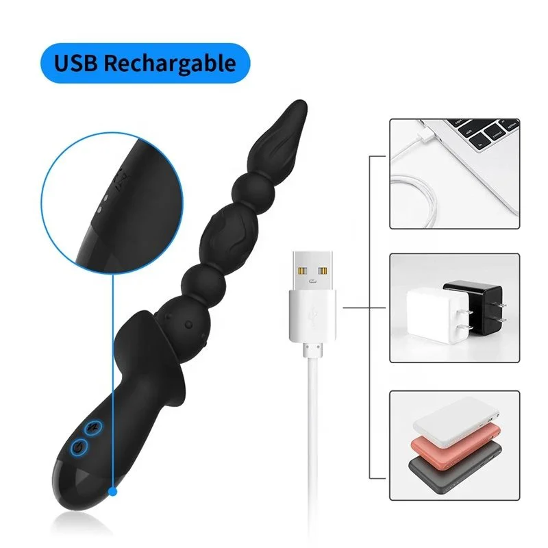 Charge Anal Beads G Spot Anal Vibrating Beads Dildo Vibrator Adult Toys for Female Masturbation