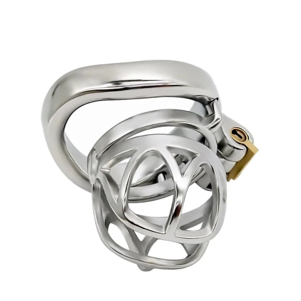 Adult Store Stainless Steel Imitated Crown Special Design Fetish Lover Male Chastity Device Arc Ring Cock Cage for Man