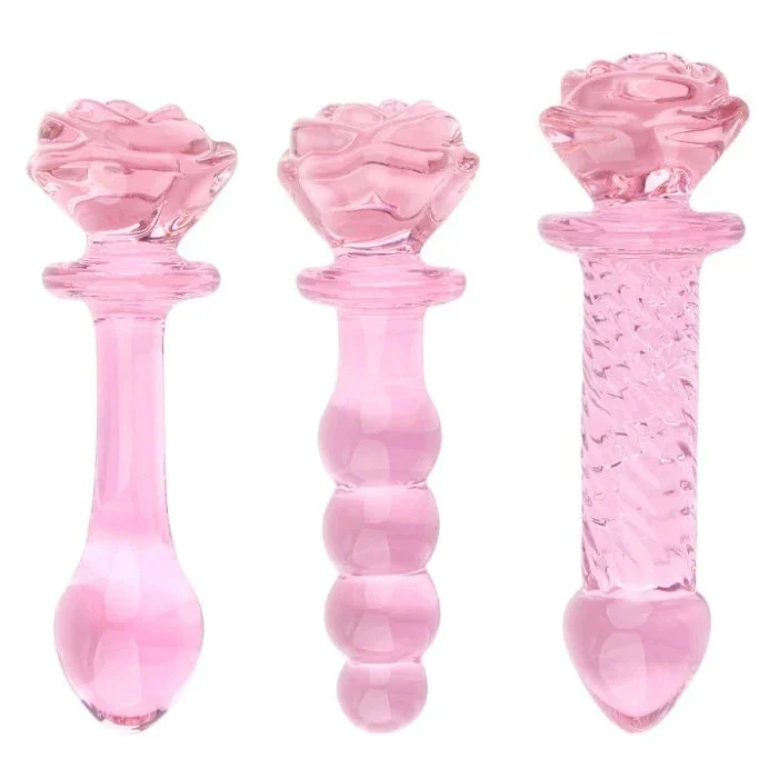 Glass Pink Butt Plug Anal Plug for Men Women Anal Enjoying Sex Toys