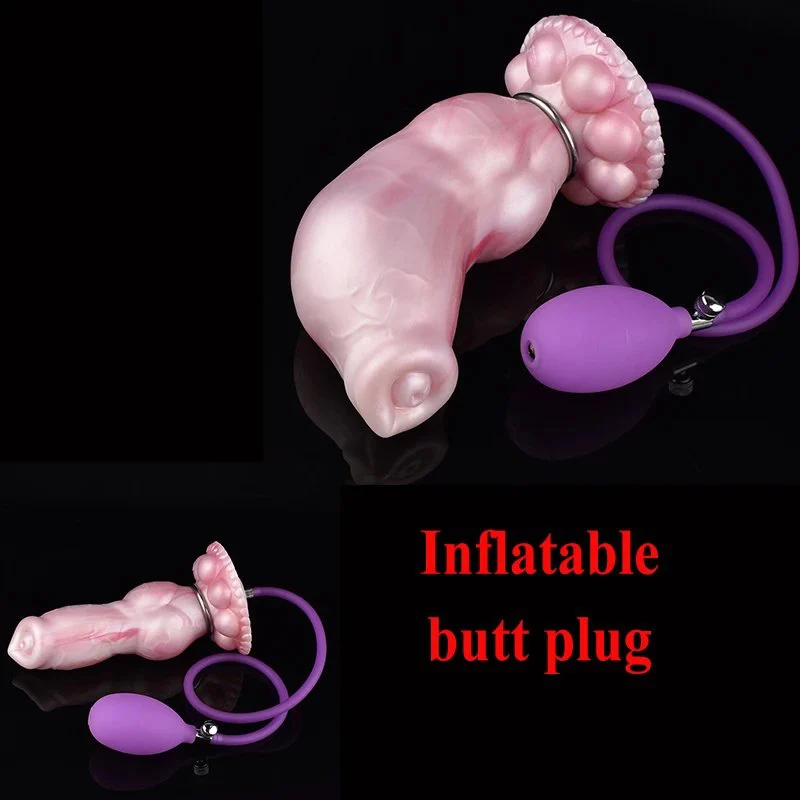 Fantasy Dragon Anal Plug Fantasy Inflatable Dildo Silicone Wolf Knot Anal Butt Plug Silicone Knots Dildoes for Woman Man