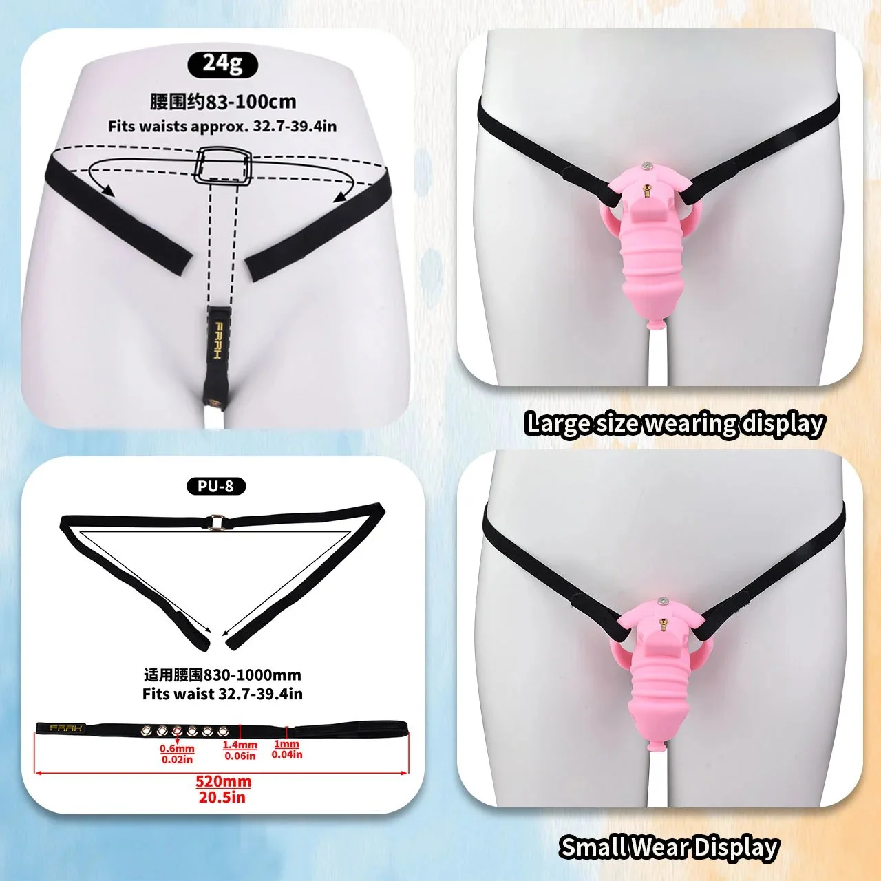 Adult Toys with 4size Penis Chastity Rings Cobra Wearable Silicone Chastity Cage Adult Sex Toys for Men