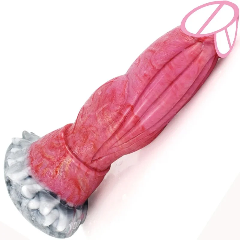 7.8 Inch Middle Size Silicone Dildo Glow in Dark Luminous Dragon Dildo Sucker for Beginners Butt Plug