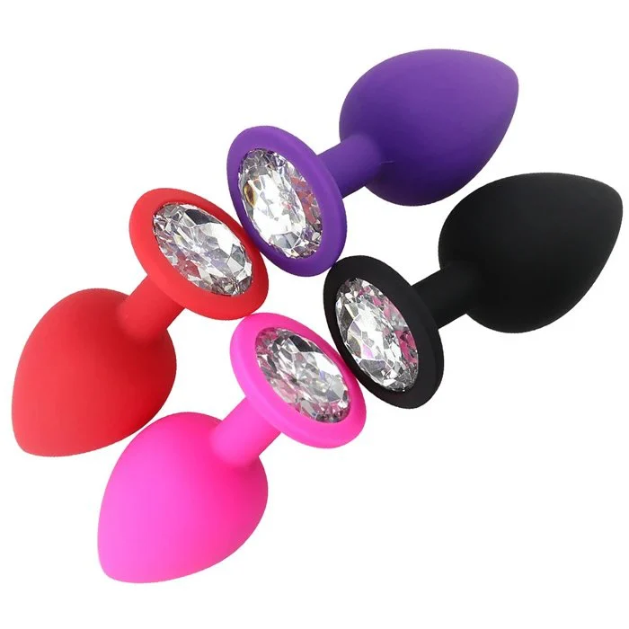 Gemstone Anal Plug-Silicone Butt Plug for Anal Sex Toy