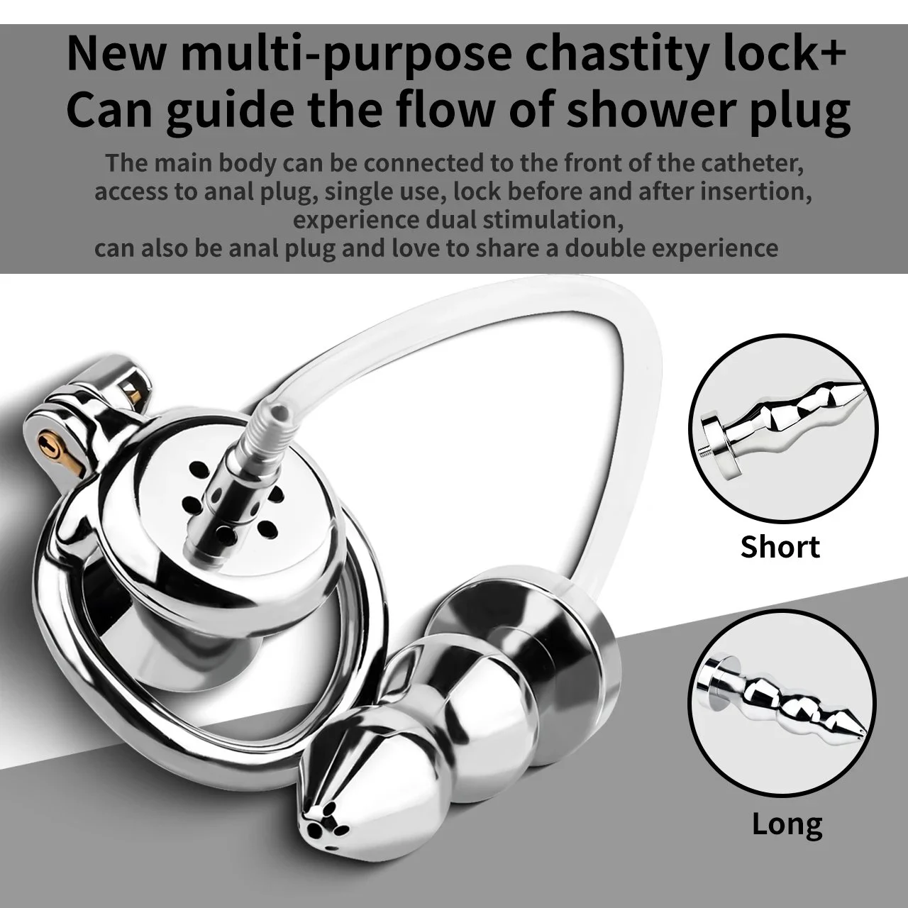 flat chastity cage with anal plug,Chastity Device Anal Catheters Cage Metal Small Anal Plug and Chastity cage Male Sex Toy
