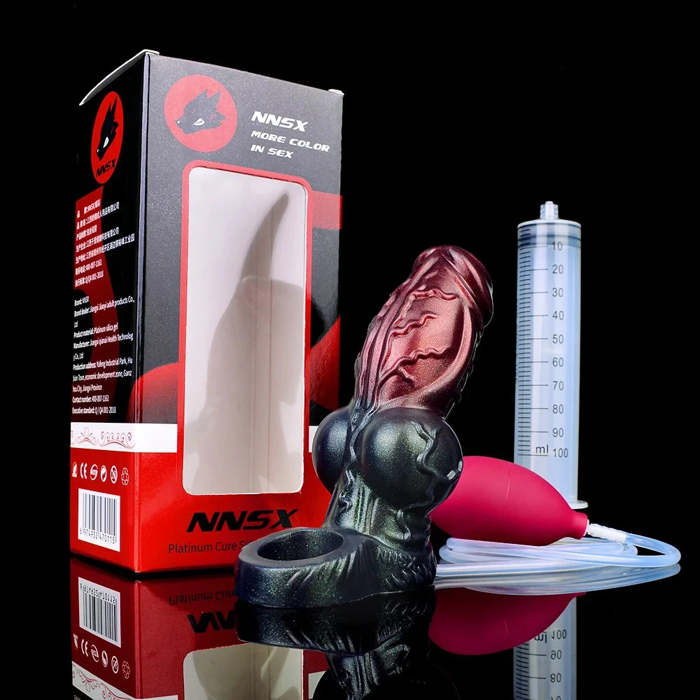 Squirting Function Penis Sleeve Soft Silicone Penis Extender Sleeve Dick Enlargement Ejaculation Erotic Sex Toys for Men