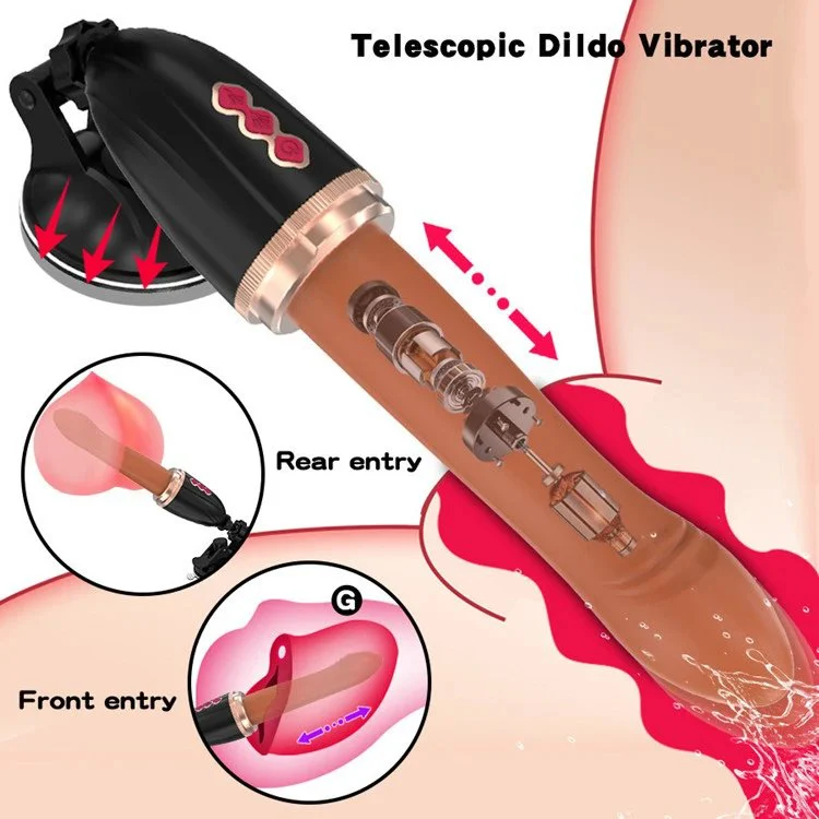 Automatic Hands-free Dildo Machine With Strong Suction for Women Telescopic Thrusting Dildo Vibrator Adult Sex Toys for Female