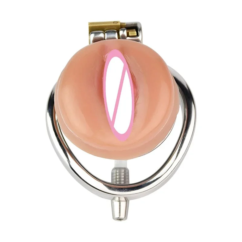 Cock Cages Male Stainless Steel Chastity Belt Device Flat Cage Sissy Binding pink Sissy Penis Cockcage