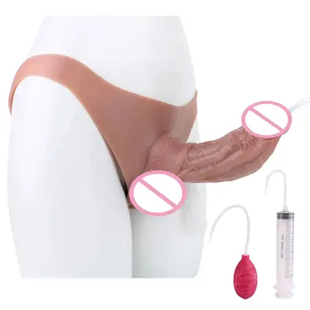 Realistic Wearable Squirting Dildo Pants Stimulator Lifelike One-Piece Penis Silicone Pants Vagina Massager Sex Toy for Lesbian
