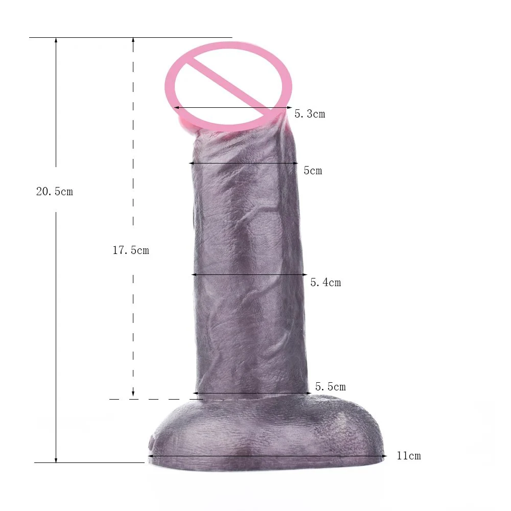 8.07 Inch Huge Lifelike Artificial Sex Toy Skin Color Lifelike Silicone Thick Dildo for Women with Suction Cup