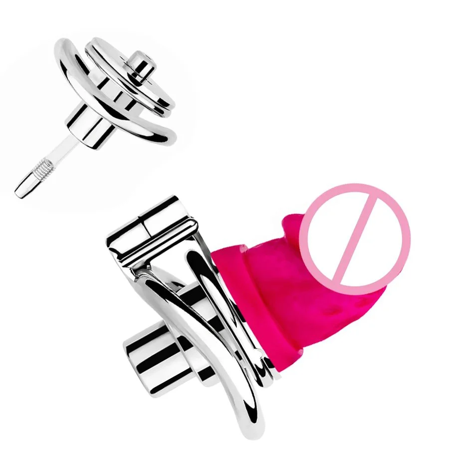 3 Active Size Dildos Head Inverted Chastity Cage Male Invisible Stainless Steel Chastity Belt Device Sissy Binding