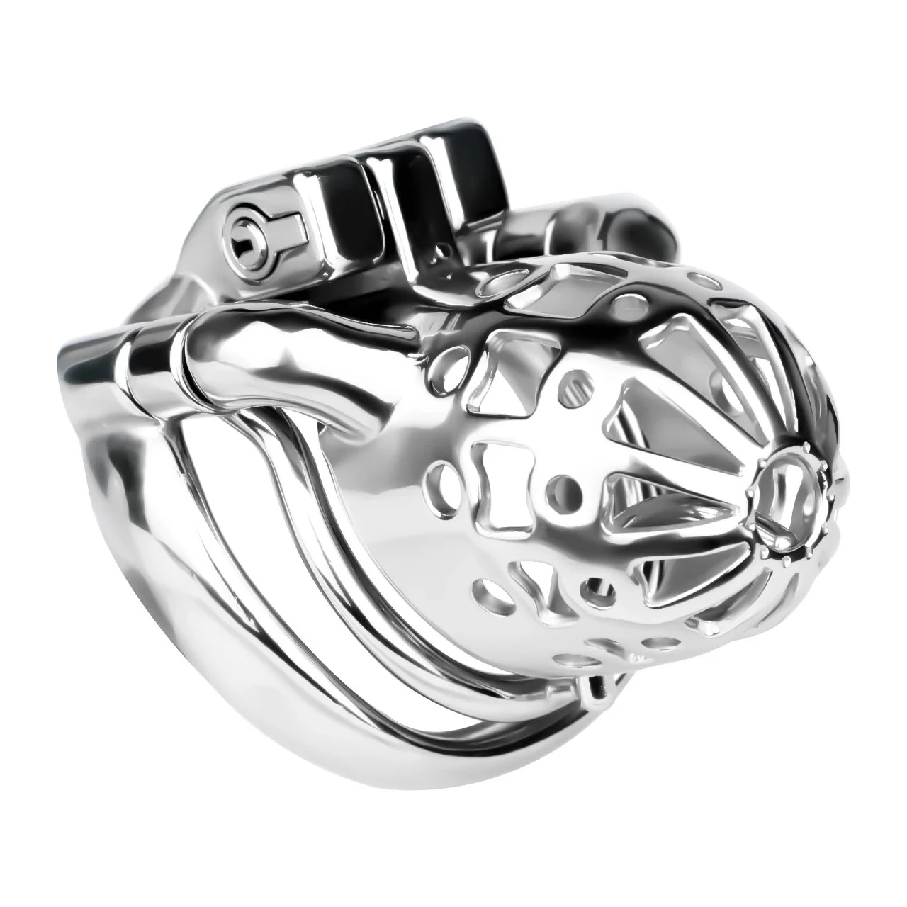 304 Stainless Steel Male Chastity Cage Lock Hollow Out Breathable Penis Ring Cock Locks PA Rings Cock Ring BDSM Sex Toys for Men