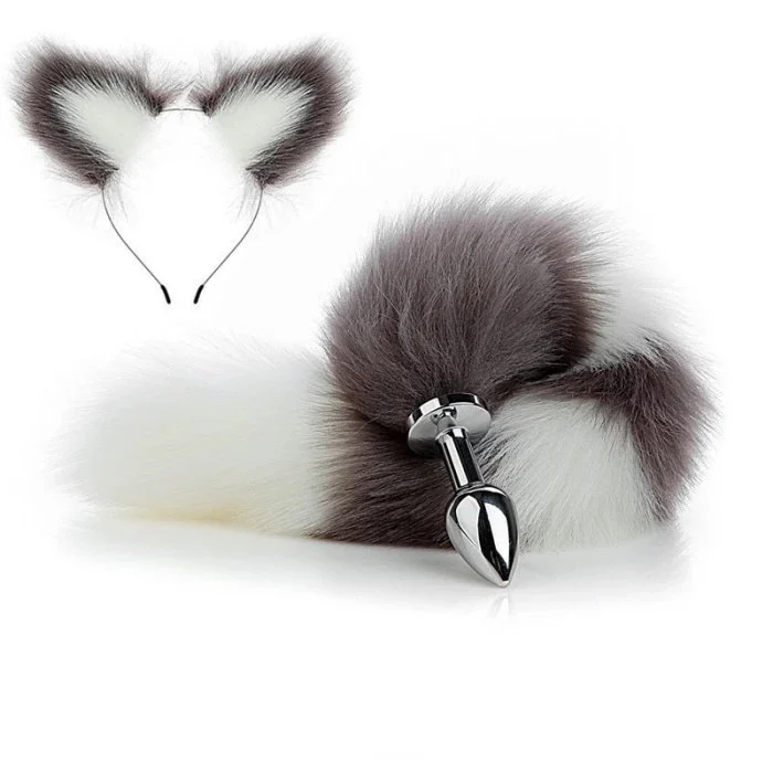 Funny Fox Tail Adult Toy with Metal Plug