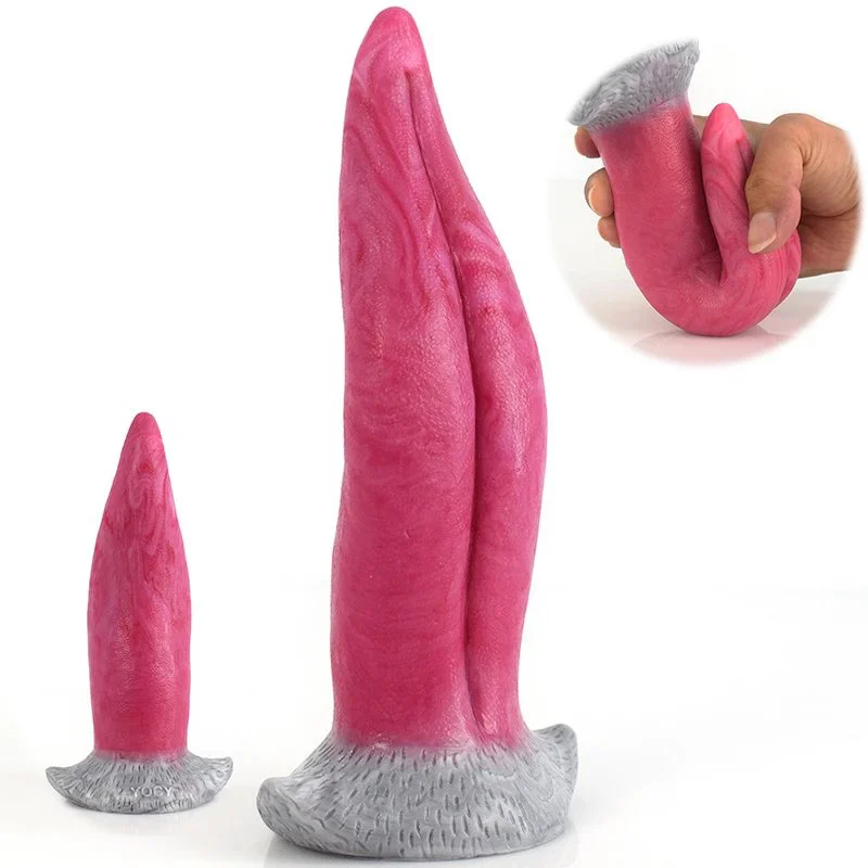 8 Inch Tongue Shaped Dildo Monster Dildo Sex Tool Erotic Silicone Sex Toy for Women