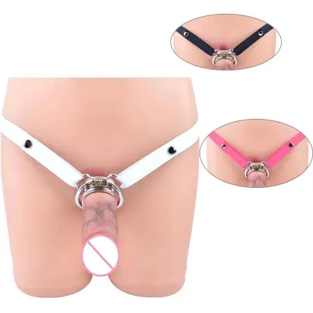 High Quality Inverted Urethral Play Sissy Penis Rings Intimate Product Chastity Cage Device with Dildo Head for Couple