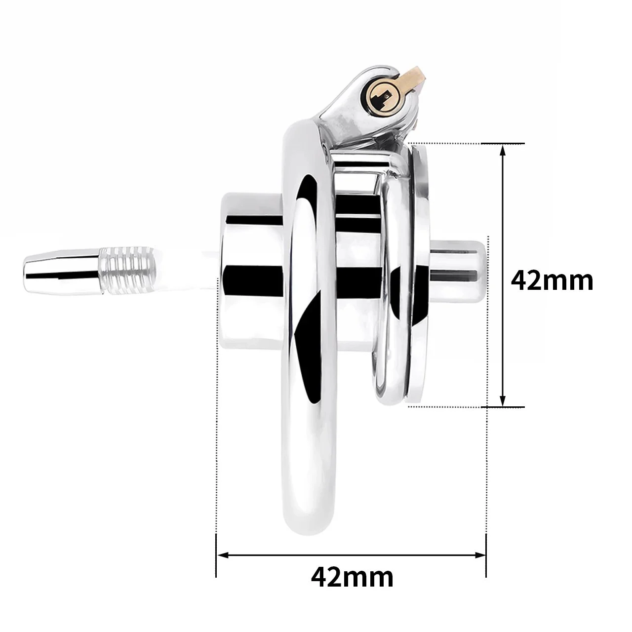 3 Active Size Dildo Head Novelty Sissy Inverted Chastity Cage CBT Game Stainless Steel Negative Ring