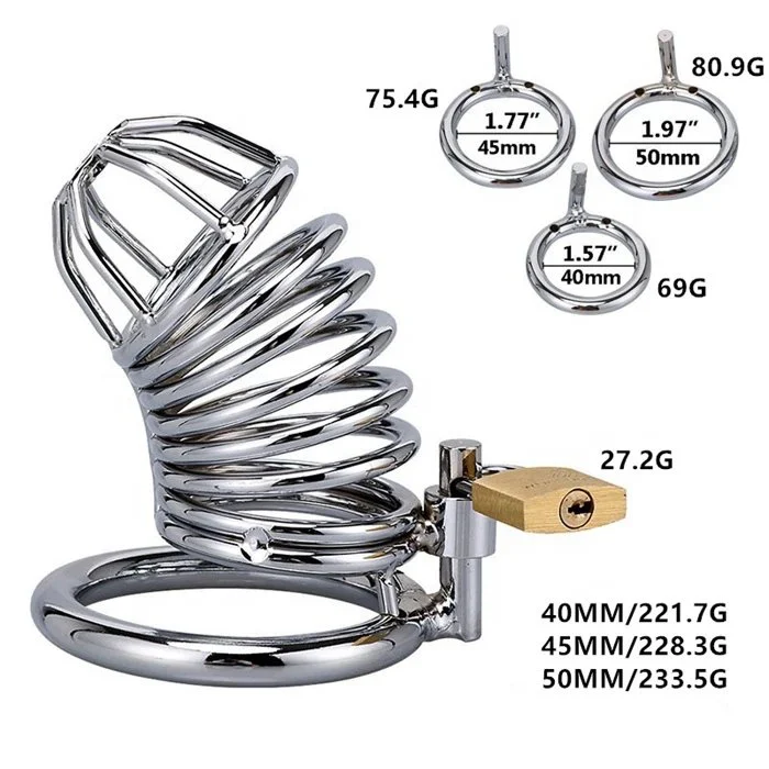 3 Sizes Men's Cock Cage Rings Adult Chastity Device for Penis Exercise Sex Toys Property