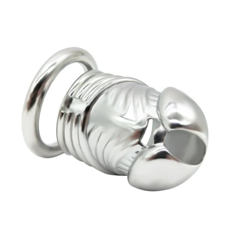 Big Cage 304 Stainless Steel Male Chastity Device Polished Metal Dildo Cock Cage for Man with Hollow Can Ventilate