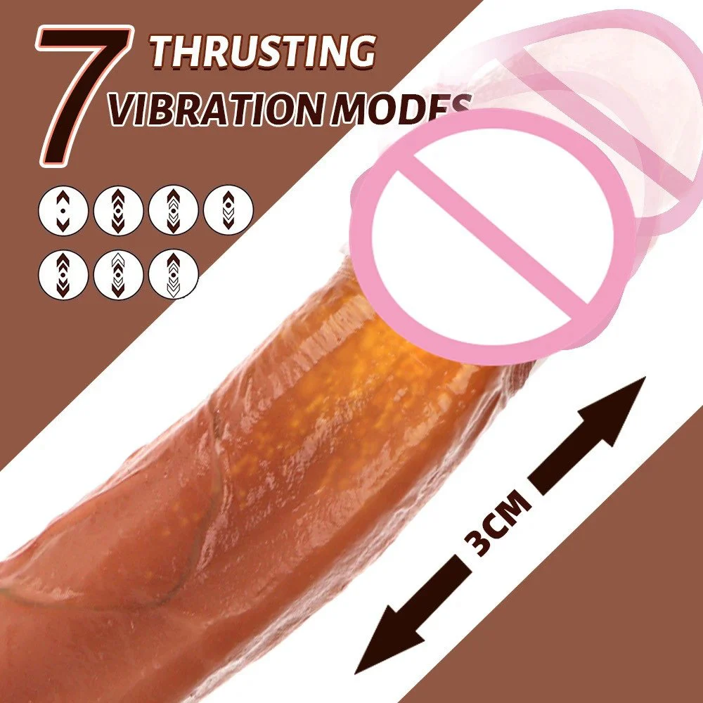 Rechargeable Realistic Thrusting Dildo Vibrator Adult Sex Toy Women Heating Telescopic Dildo Vibrators