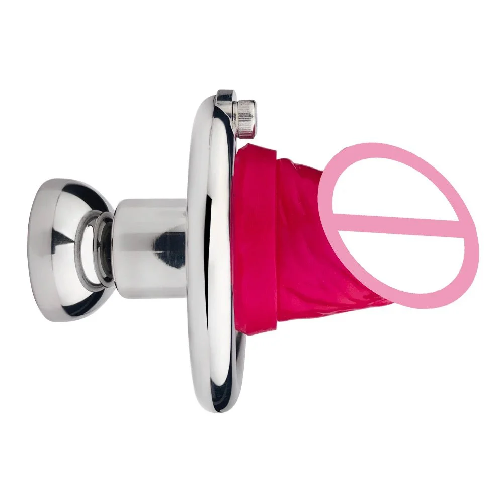 Inverted Urethral Chastity Cage Device with Dildo Head Negative Adult Penis Plug Bondage Sex Toys